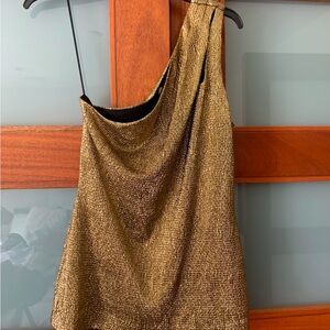 Cache Gold One-Shoulder Top